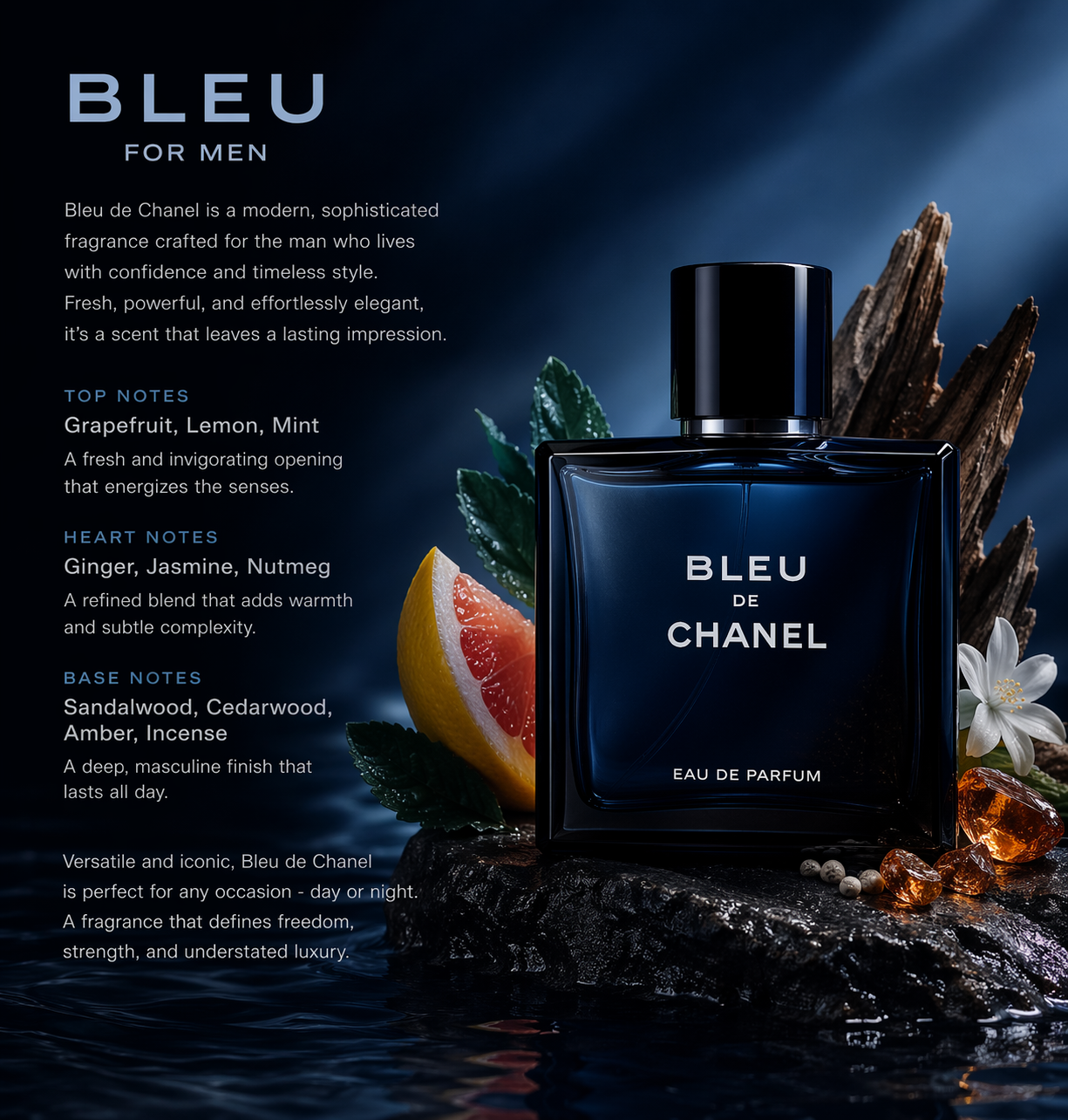 Bleu de Chanel  For Men Perfume 100ml EDT